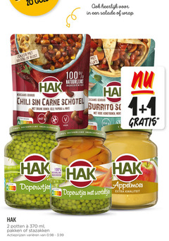  hak bonen groenteconserven appelmoes bruine 1 2 100 salade wrap brood rijst mexicaans gekruid natuurlijke ingredienten chili carne schotel gele paprika mais nutri score vega burrito rode kidneybonen doperwtjes worteltjes potten ml pakken stazakken varieeren 3.99 