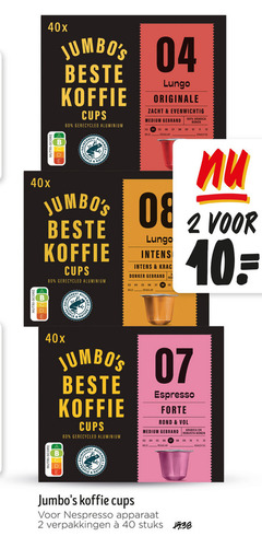  jumbo huismerk koffiecups 2 10 11 12 40 80 100 koffie cups gerecycled aluminium people nature lungo originale zacht evenwichtig medium gebrand mild arabica bonen 06 regular donker nutri score forest espresso forte rond nespresso apparaat robusta stuks 