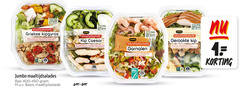  maaltijdsalade 1 65 69 gebruiken inname groente salade jumbo griekse sla semi zongedroogde tomaat krokante beter leven kip caesar ijsbergsla ei italiaanse kaas croutons yoghurt maaltijdsalades bak basis garnalen pasta paprika komkommer rode ui gecertificeerd gerookte appel honing mosterddressing 