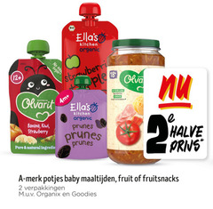  babyvoeding 2 12 bio kitchen organic 18 olvarit banana kiwi strawberry natural itunes natuurlijke ingredienten conserveermiddelen halve merk potjes baby maaltijden fruit fruitsnacks organix goodies 