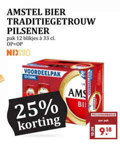  amstel blikjes bier 12 25 33 traditiegetrouw pilsener pak nix18 330ml 