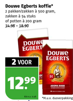  douwe egberts koffiebonen koffiepads koffie oploskoffie 2 200 500 pakken zakken stuks potten kilo v.a. aroma rood hond m.u.v 