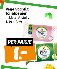  page vochtig toiletpapier pakje stuks 