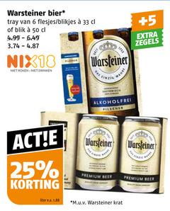  warsteiner blikjes bier 6 25 33 50 tray blik nix18 roken drinken pilsener seit das einzig wahre isotonisch alkoholfrei 5 zegels and mary premium beer liter v.a. m.u.v krat 