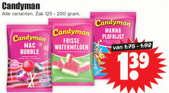  candyman snoep 200 zak mac bubble aardbei cola gum frisse watermeloen zachte zoete gums manna plofrijst gepofte rijst vrolijk laagje 