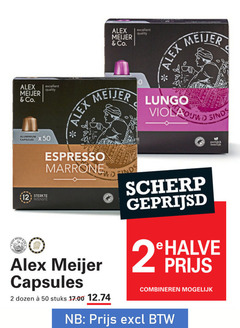  alex meijer koffiecups 2 50 excellent co. quality lungo aluminium capsules sterkte espresso marrone wd dozen stuks scherp geprijsd eerlijk combineren 