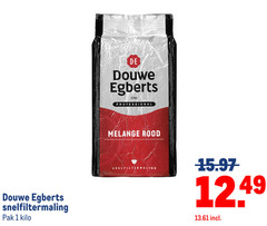  douwe egberts koffie 1 snelfiltermaling pak kilo professional melange rood 