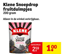  klene drop 100 200 snoep gesuikerde fruit 