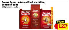  douwe egberts koffie koffiepads koffiebonen 1 2 5 500 aroma rood snelfilter bonen pads stuks meester branders evenwichtig rond snelfiltermaling pak 