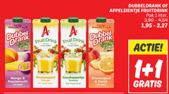  appelsientje dubbeldrank fruitdrank 1 40 fruitdrink pak liter 3 90 2 27 rijk vitamine dubbel drank fruit drink vleugje zuivel mango passievrucht appel sinaasappel orange minder suiker goudappeltje pomme volle fruitige perzik 