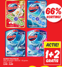  glorix toiletblok 1 2 55 aroma fresh clean white rose essential oils ocean lasting hygiene blauw water anti kalk blok 10 11 3 69 wa 