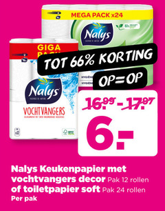  nalys keukenpapier toiletpapier 12 24 80 mega pack giga vochtvangers super kussens hygiene decor pak rollen soft 