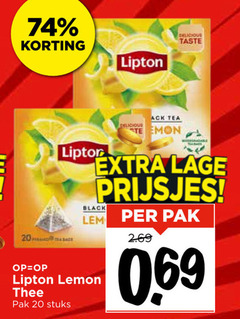  lipton thee 20 taste tea lemon lage prijsjes black pak stuks 