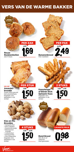  brood broodjes 2 4 150 vers warme bakker bakkerij rozijnenbollen zak stuks pak amandel broodje zoete snack gevuld amandelspijs dagelijks gebakken stuk kaasstengel stick spinazie kaas 1 50 mix italiaanse bol mini ciabatta meergranen triangel kampioentje demi baguette rond wit bruin volkoren gesneden 