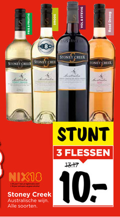  rode wijn witte rose 3 8 18 25 stoney creek fris fruitig droog australia stevig nix18 jaar legitimatie alcohol australische soorten flessen rosee 