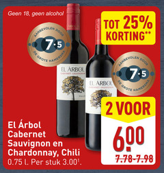  witte wijn 2 18 25 600 alcohol hamersma arbol cabernet sauvignon wine off chardonnay chili l stuk 