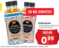  milbona ijskoffie 50 latte macchiato ml chilled coffee drink arabica cappuccino smooth enjoyment go from finest beans koffiedrank versrapport landelijke supermarkten oktober 