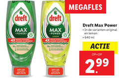  dreft afwasmiddel moins 4x minder schrobben anti fuite lemon megafles power original ml 2 99 