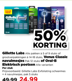  gillette scheermesjes 5 9 12 50 new pack labs oral b proven pro dood pakken stuks venus classic navulmesjes pak elektrisch poetsen stuk exfoliating scheermes 4 