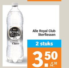  royal club frisdrank 2 suiker tonic classic literflessen stuks 3 500 