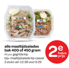  maaltijdsalade 2 400 450 kip caesar maaltijdsalades bak gegrilde stuks halve 