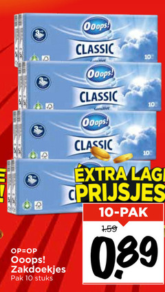  zakdoeken 3 10 zakdoekjes pak stuks classic sensitive lage prijsjes 