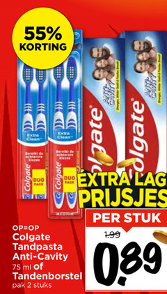  colgate tandpasta 2 55 clean bereikt achterste duo pack co anti ml lage prijsjes tandenborstel pak stuks stuk 