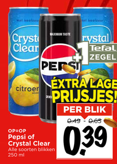  pepsi crystal clear fruitdrank cola 250 mat koolzuur taste at tefal zegel citroen soorten blikken ml lage prijsjes blik 