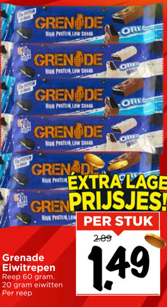  sportvoeding 20 60 high protein oreo white grenade lage eiwitrepen reep eiwitten stuk 