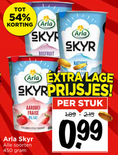  arla vruchtenyoghurt 45 450 skyr bosfruit lage aardbei fraise stylet soorten stuk 