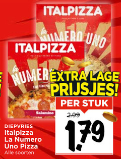  diepvriespizza italpizza uno lage prijsjes diepvries stuk salamino la numero pizza soorten 