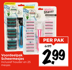  scheermesjes 25 money shaver houder mesjes pak 5.99 