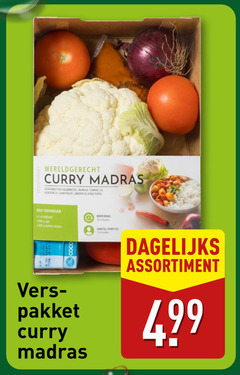  groentenpakket wereldgerecht curry madras papa tomaat kokosmelk limoen rode piper men pakket porties dagelijks assortiment 