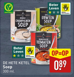  soep 300 vegetarisch beter leven romige champignon erwten rookworst dieren bescherming hete ketel ml rijkgevulde tomaten 