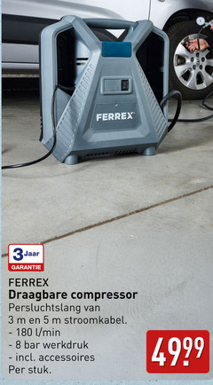  3 5 8 180 ferrex jaar draagbare compressor persluchtslang stroomkabel l min bar werkdruk accessoires stuk 