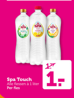  spa en fruit fruitdrank 1 mojito touch lemon passion flessen liter fles 