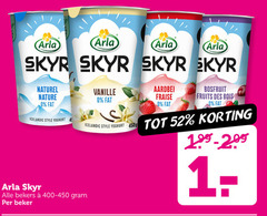  arla vruchtenyoghurt 4 skyr naturel nature icelandic style yoghurt bekers beker vanille aardbei fraise bosfruit fruits des bois 