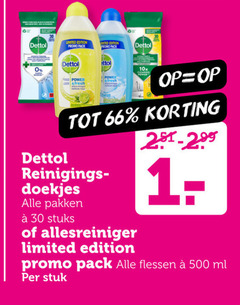  1 30 500 dettol limited edition pack power fresh 10x reinigings doekjes pakken stuks allesreiniger flessen ml stuk 