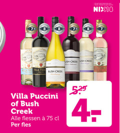  rode wijn rose witte 10 jaar alcohol nix18 villa creek chardonnay puccini flessen fles shiraz cabernet la 