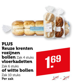  krentenbollen bolletjes rozijnenbollen 4 6 10 bollen stuks krenten rozijnen zak vloerkadetten witte 