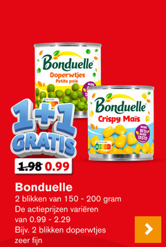  bonduelle groenteconserven 1 2 150 200 doperwtjes petits pois nutri score crispy bite taste blikken varieeren fijn 