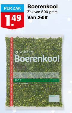  boerenkool 33 100 200 500 zak grootverpakking gewassen koken min pc 