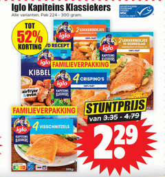  2 4 100 300 iglo klassiekers pak kapitein recept lekkerbekjes samengesteld filet gecertificeerd duurzame visserij www.msc.org nl familieverpakking kibbeling stukjes vis airfryer oven nutri score visschnitzels kweek 