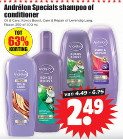  andrelon conditioner shampoo 96 250 300 oil care kokos boost repair levendig lang flacon ml droog pluizig haar arganolie marula olie luchtig volume fun kokosolie bamboe extract fles end fijn 