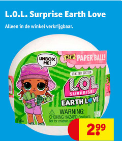  l.o.l. surprise poppetjes earth love funbox new paper ball limited edition warning choking hazard small for children up 