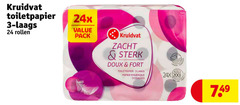  kruidvat huismerk toiletpapier 3 24 rollen pack zacht doux fort papier hygienische couche hellen 