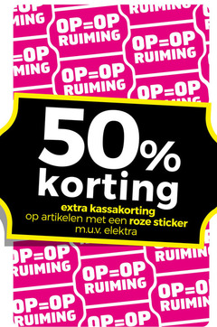  opruiming 50 ming artikelen roze sticker elektra 