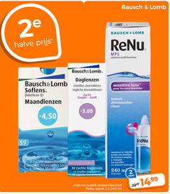  contactlensvloeistof 2 6 30 240 2e halve bausch solution daglenzen lentilles b maandlenzen 50 sensitive eyes pour les yeux sensibles zacht nettoie rince nouveau flacon zachte asferische optiek soup conserve contact souples silicone hydrogel etui lenzenvloeistof ml 