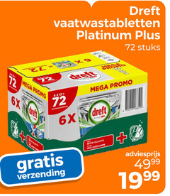  dreft vaatwasmiddel 6 12 vaatwastabletten platinum stuks mega 6x verzending collectie meilleure 