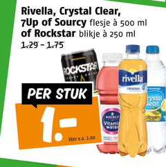  rivella crystal clear frisdrank fruitdrank 1 250 500 sourcy flesje ml rockstar blikje stuk liter v.a. bouncy vitamineboost water original citroen 